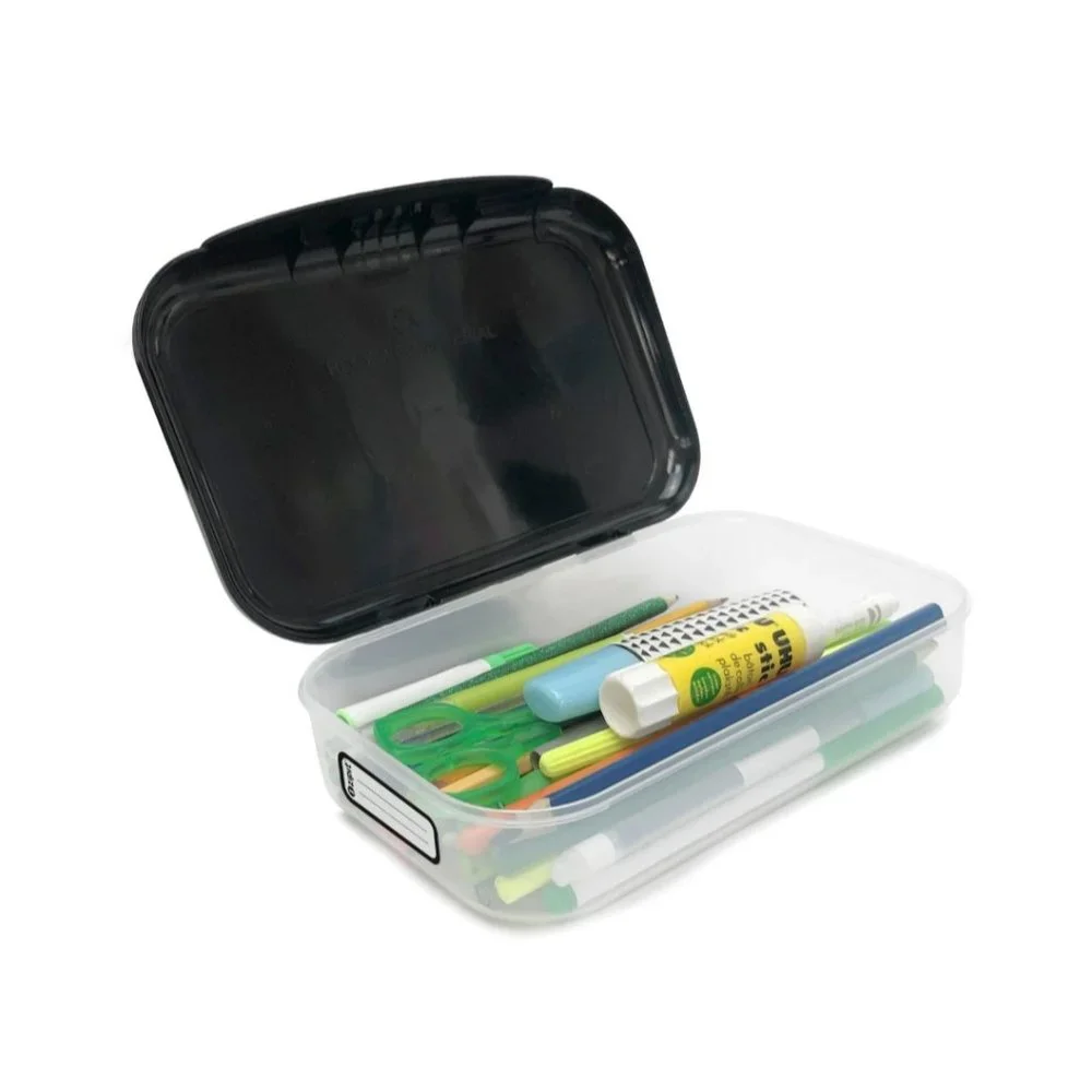 ZIPIT Recycled Plastic Pencil/Storage Box - black and white